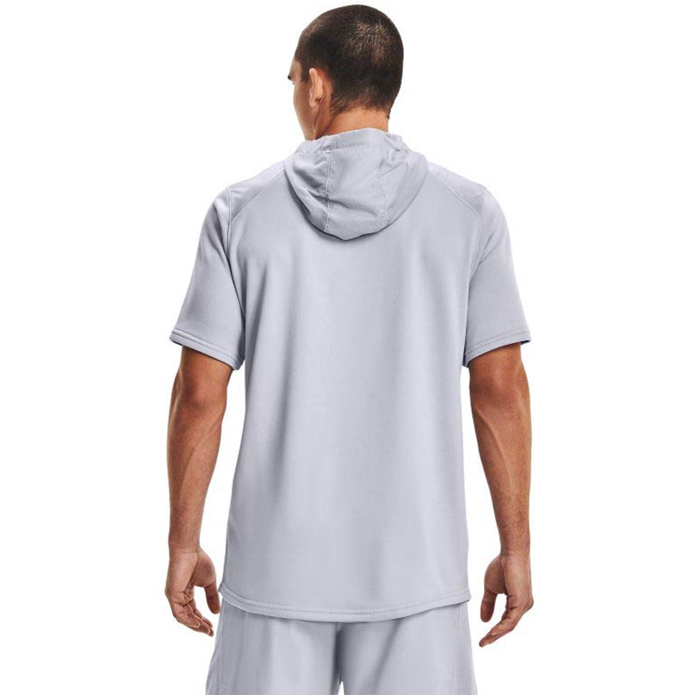Under Armour Men's Mod Grey/White Command Short Sleeve Hoodie