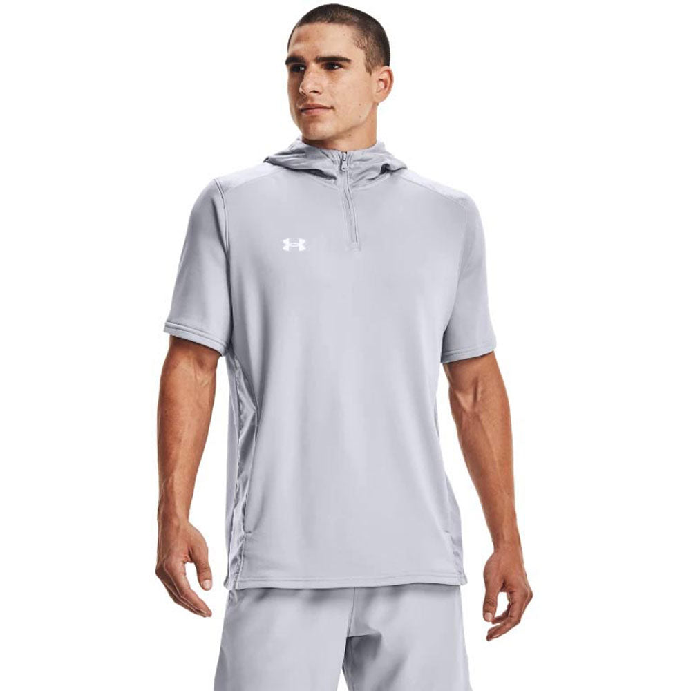 Under Armour Men's Mod Grey/White Command Short Sleeve Hoodie