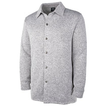 Charles River Men's Light Grey Heathered Fleece Snap Shacket