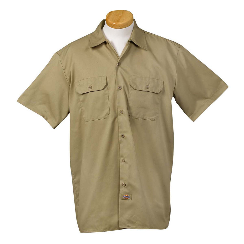 Dickies Men's Khaki 5.25 oz. Short-Sleeve Work Shirt