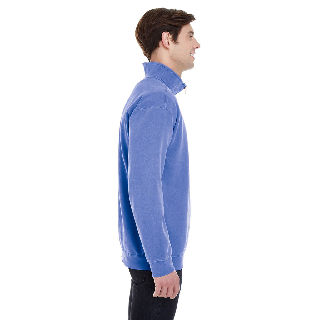 Comfort Colors Men's Flo Blue 9.5 oz. Quarter-Zip Sweatshirt