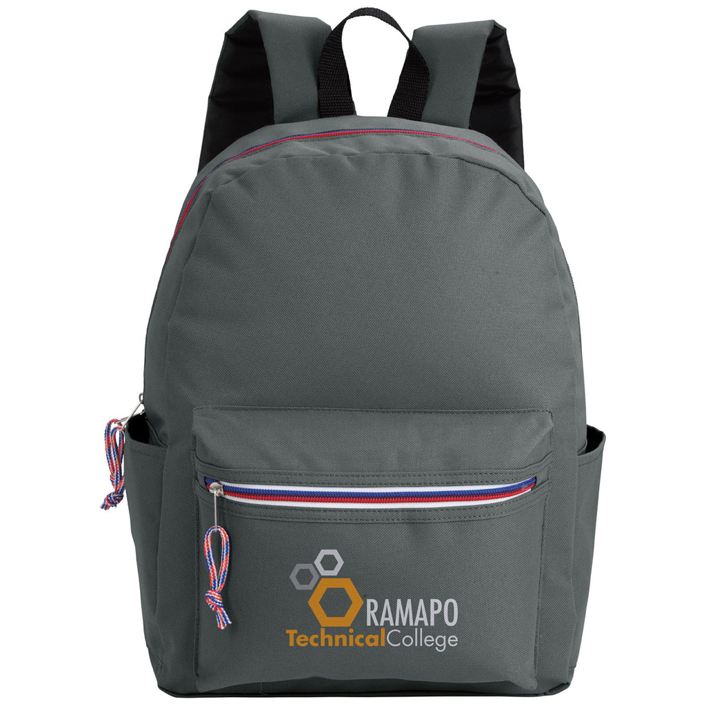 Good Value Charcoal Tri-Color Zipper Backpack