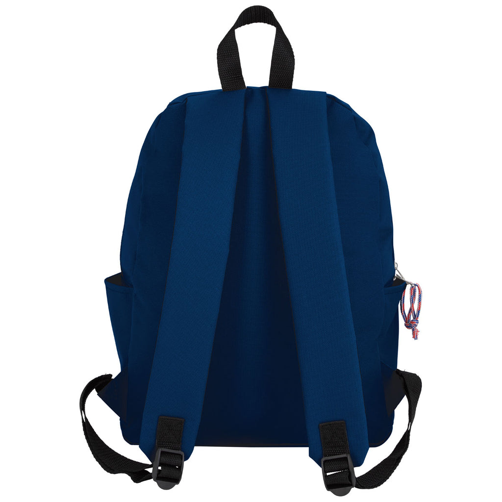 Good Value Navy Tri-Color Zipper Backpack