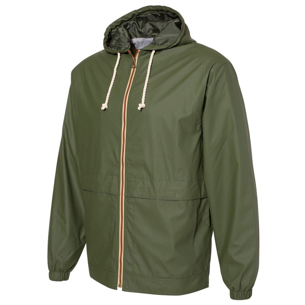 Weatherproof Men's Bronze Green Vintage Hooded Rain Jacket