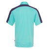 PRIM+PREUX Men's Blue Turq/Navy/Steel Dynamic Mesh Blocked Sport Shirt