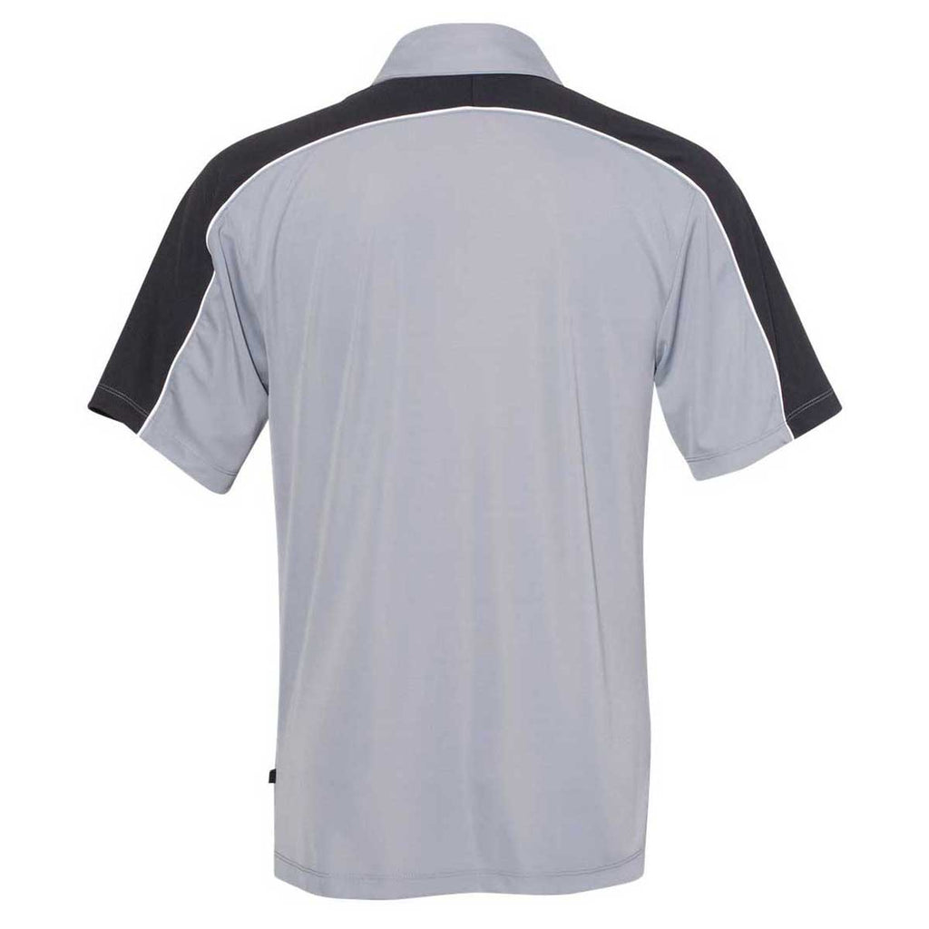 PRIM+PREUX Men's Steel/Black/White Dynamic Mesh Blocked Sport Shirt