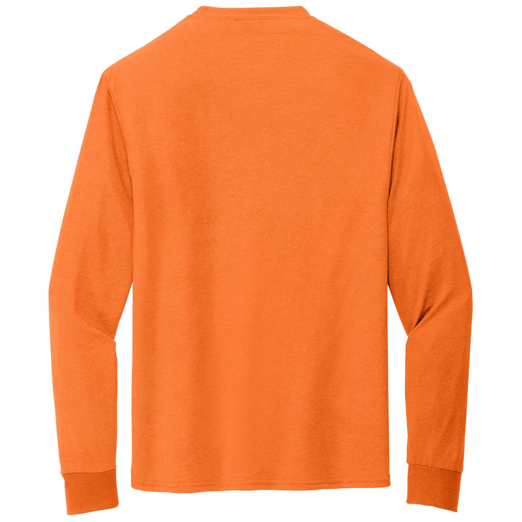Jerzees Unisex Safety Orange Dri-Power 100% Polyester Long Sleeve T-Shirt
