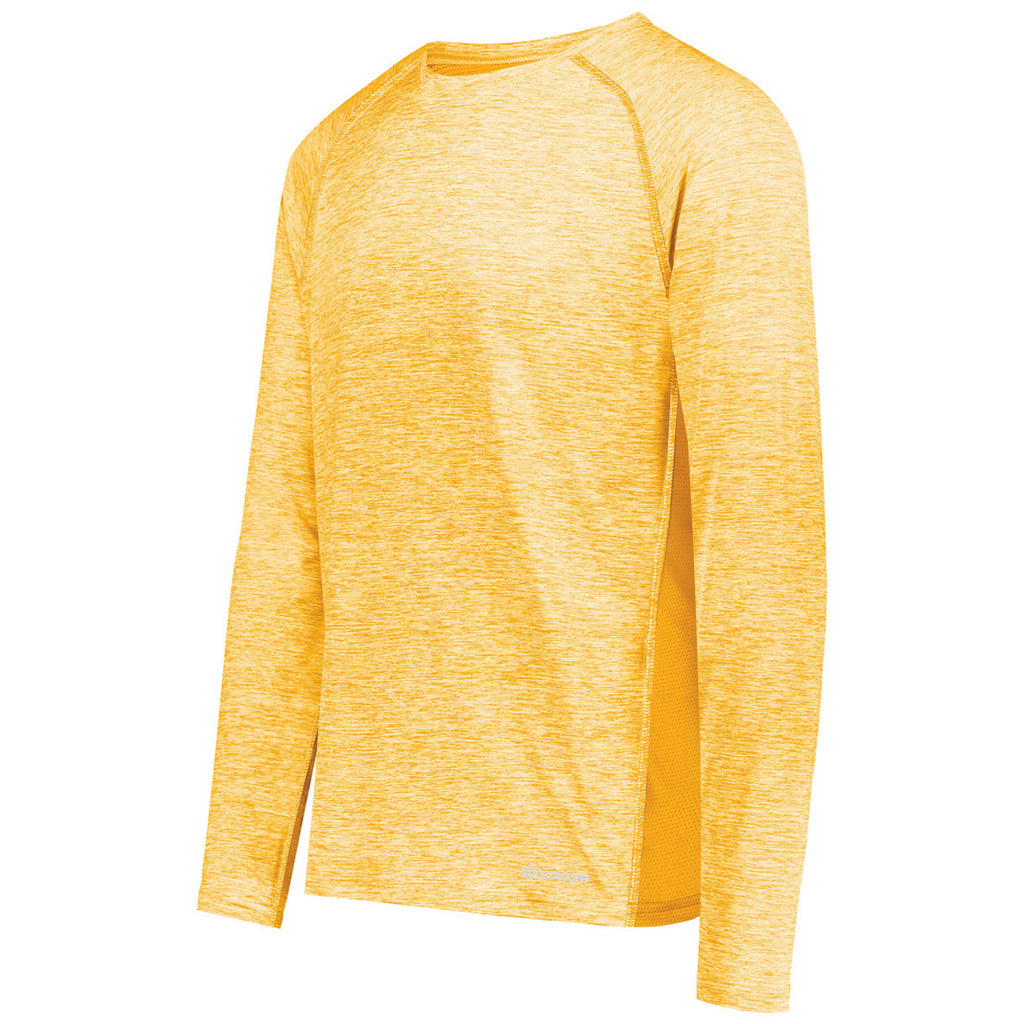Holloway Men's Gold Heather Electrify Coolcore Long Sleeve Tee