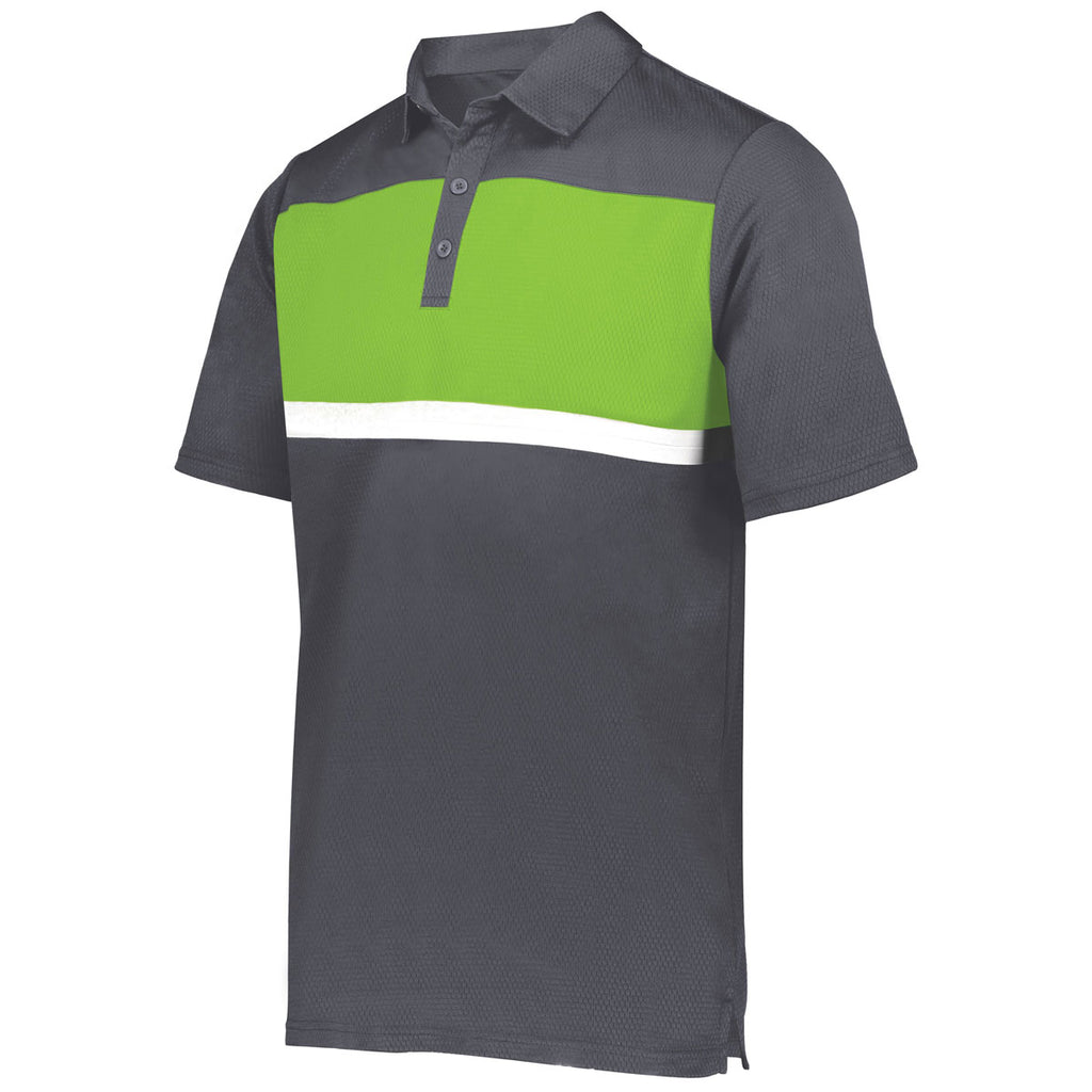 Holloway Men's Carbon/Lime Prism Bold Polo
