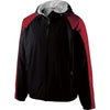 Holloway Men's Black/Scarlet Full Zip Hooded Homefield Jacket
