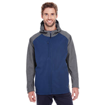 Holloway Men's Carbon Print/Navy Raider Soft Shell Jacket