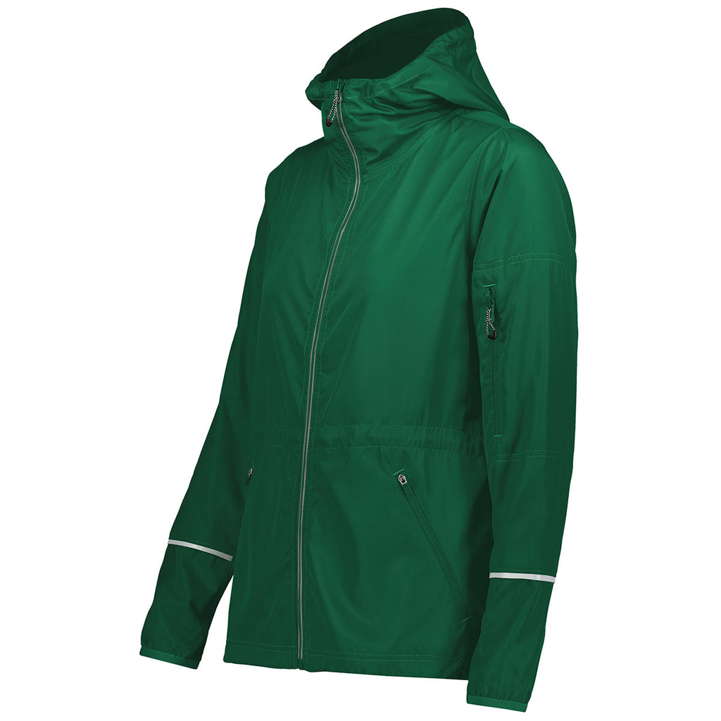Holloway Women's Dark Green Packable Full Zip Jacket
