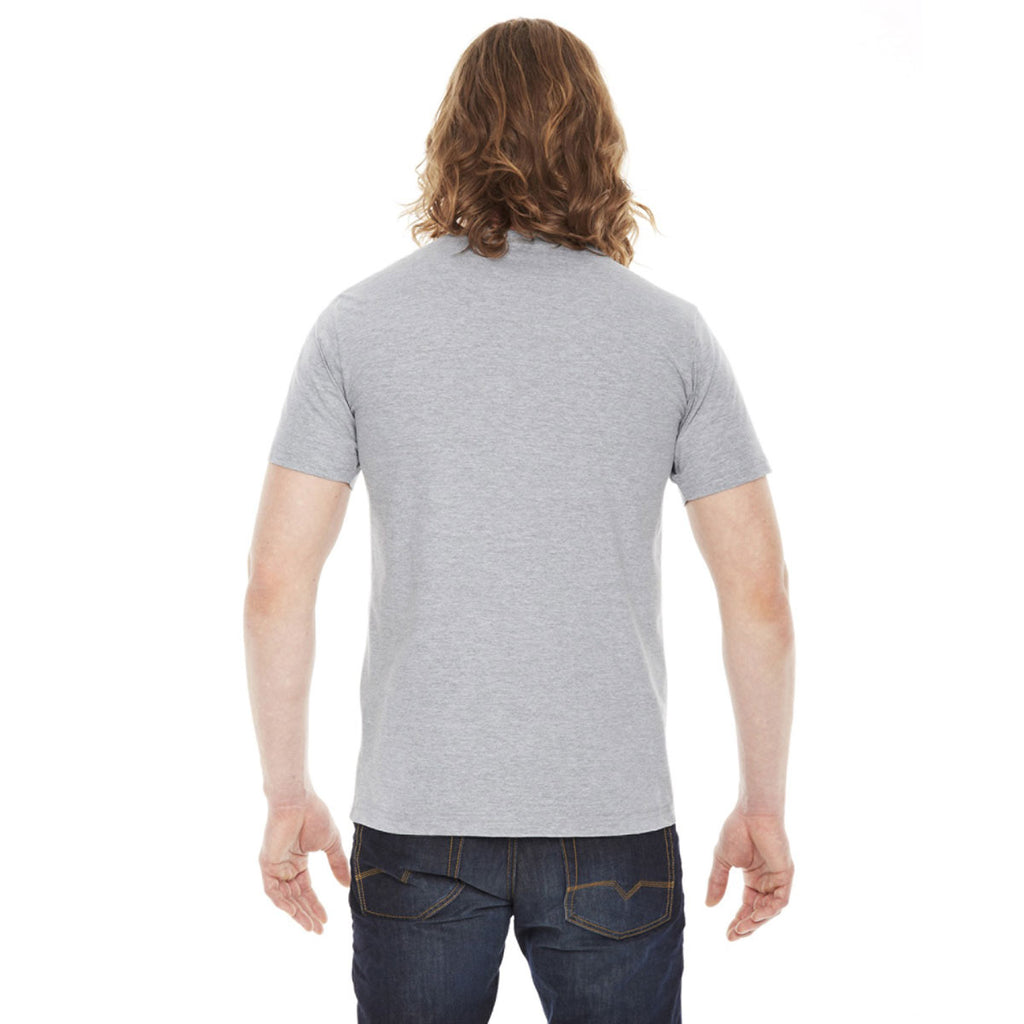 American Apparel Unisex Heather Grey Fine Jersey Pocket Short Sleeve T-Shirt