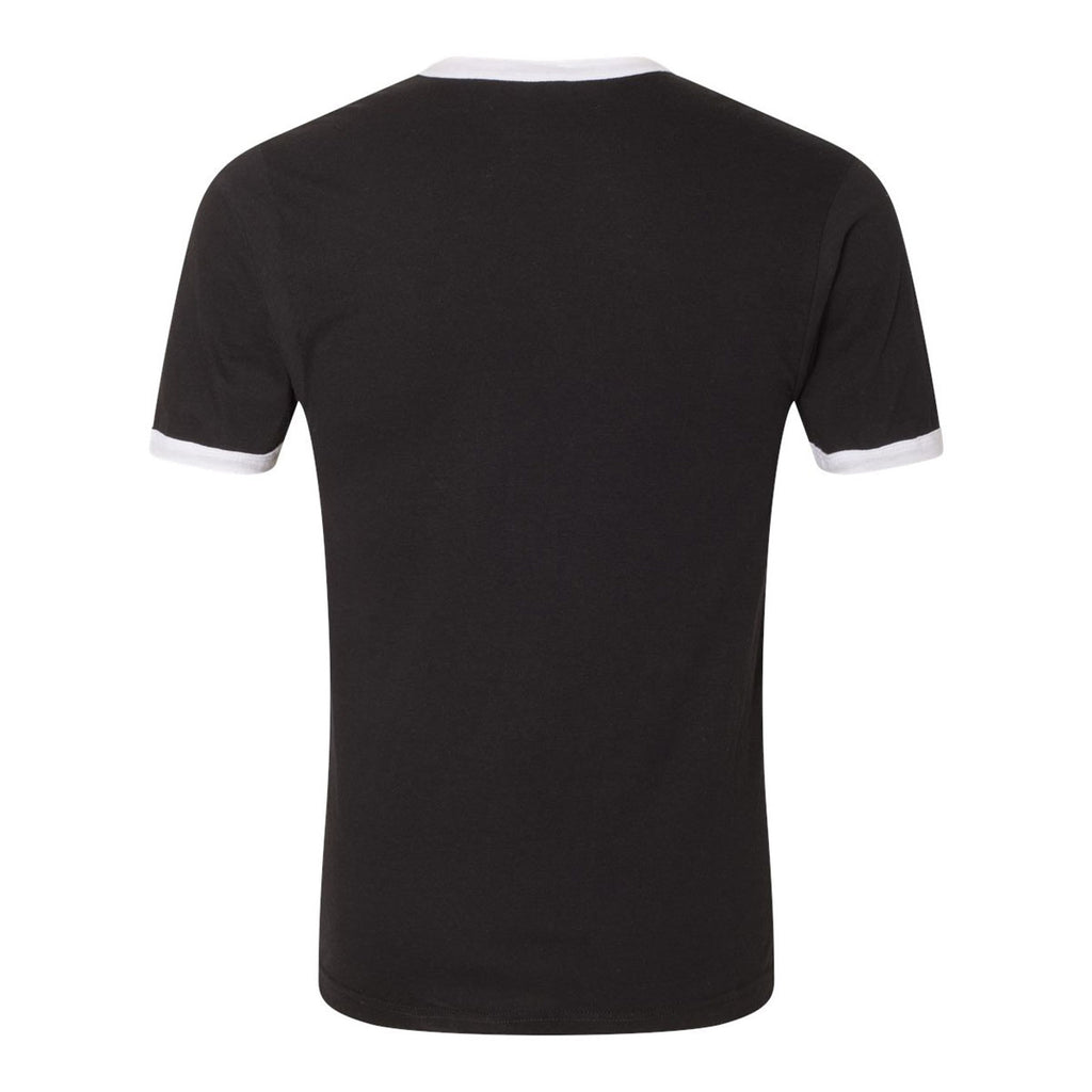American Apparel Unisex Black/White Fine Jersey Ringer T-Shirt