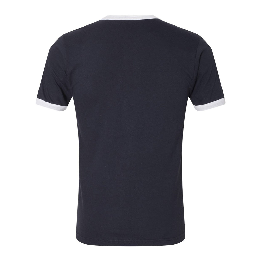 American Apparel Unisex Navy/White Fine Jersey Ringer T-Shirt