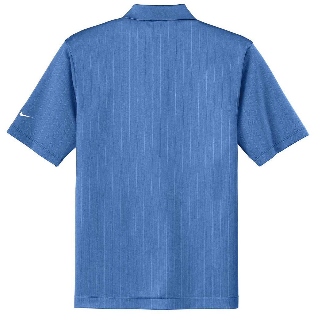 Nike Men's Light Blue Dri-FIT Short Sleeve Textured Polo