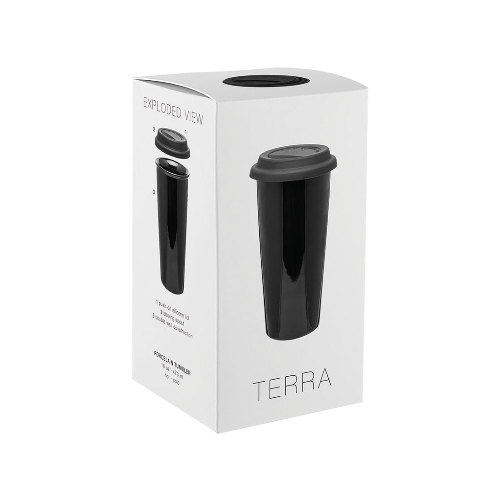 ETS White Terra Tumbler with Tangerine Lid -16 oz