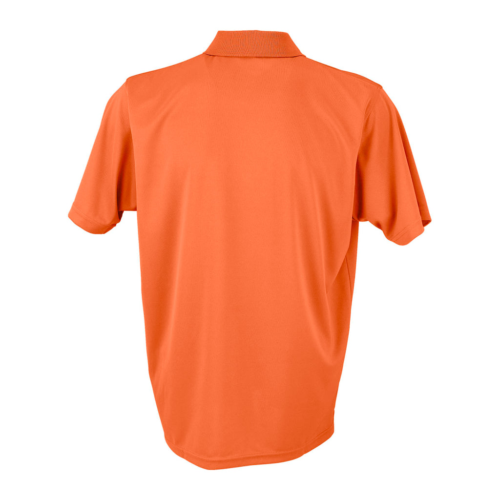 Vansport Men's Orange Omega Solid Mesh Tech Polo