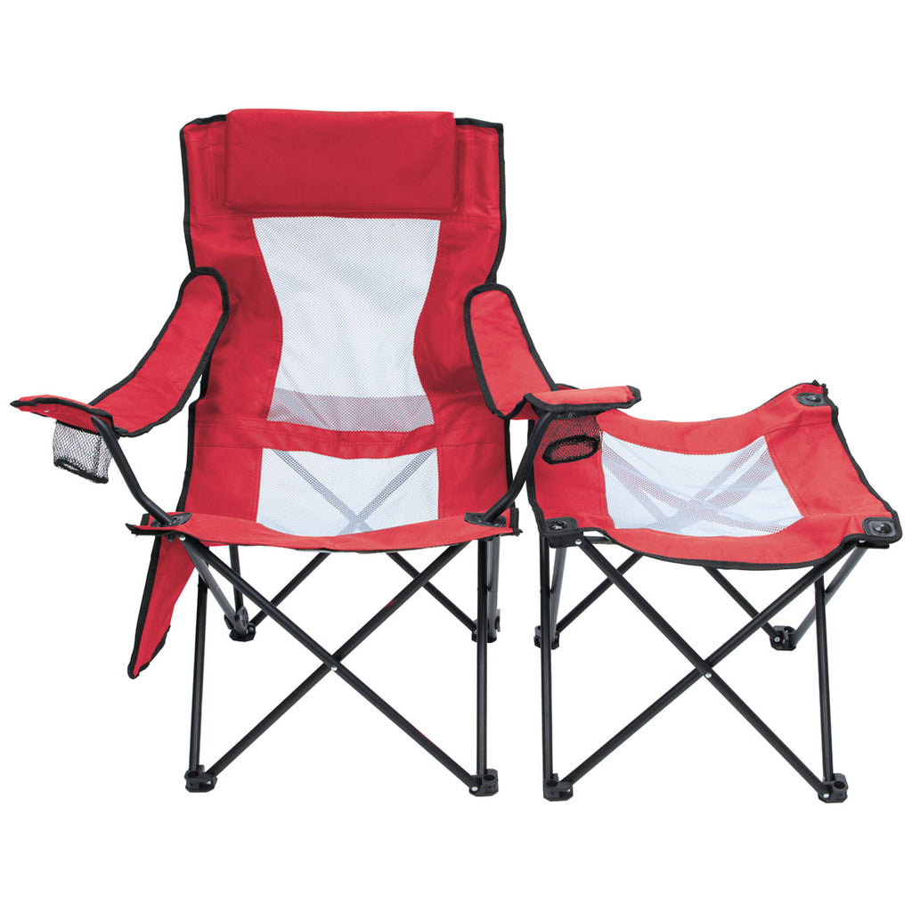 Koozie Red 2-in-1 Mesh Adirondack Chair and Table