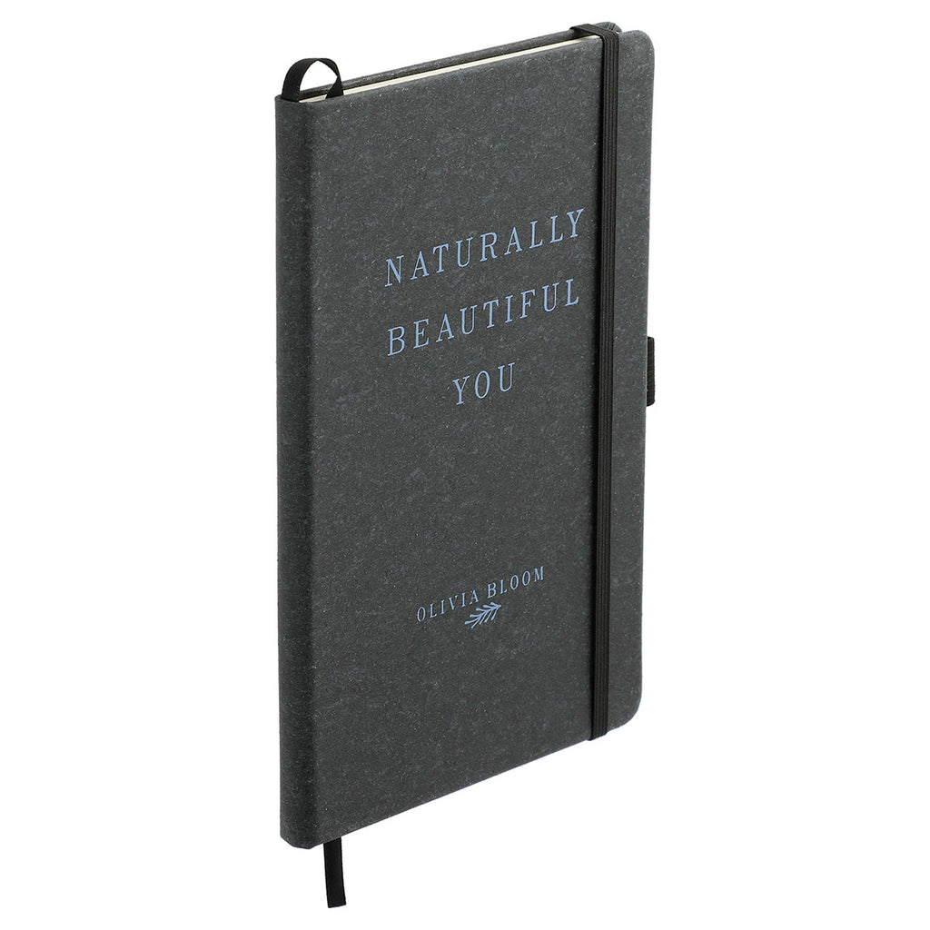 JournalBooks Black 5.5" x 8.5" Recycled Leather Bound Notebook