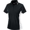 Charles River Women's Black/White Color Blocked Wicking Polo