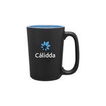 ETS Rocca Black/Glossy Sky Blue Ceramic Mug 12 oz