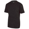 Augusta Sportswear Men's Black Shadow Tonal Heather Short-Sleeve Training T-Shirt