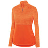 Augusta Women's Orange Shadow Tonal Heather Quarter Zip Pullover