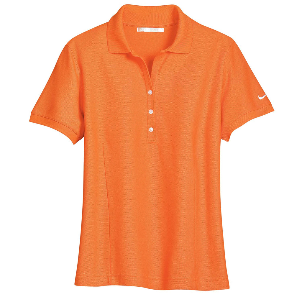 Nike Women's Orange S/S Cotton Pique Polo