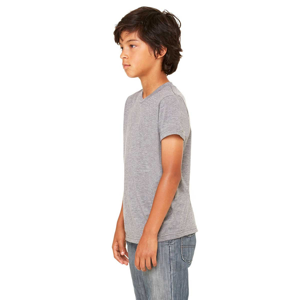 Bella + Canvas Youth Grey Triblend Jersey Short-Sleeve T-Shirt
