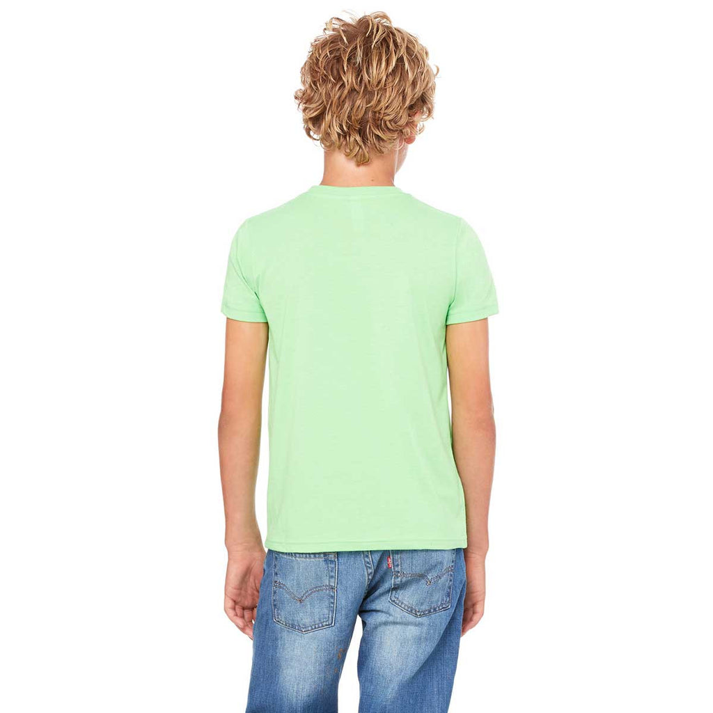 Bella + Canvas Youth Neon Green Jersey Short-Sleeve T-Shirt