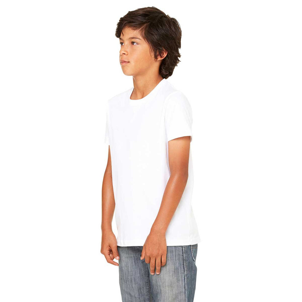 Bella + Canvas Youth White Jersey Short-Sleeve T-Shirt