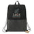 Leed's Black Ash Zippered Recycled Drawstring Bag
