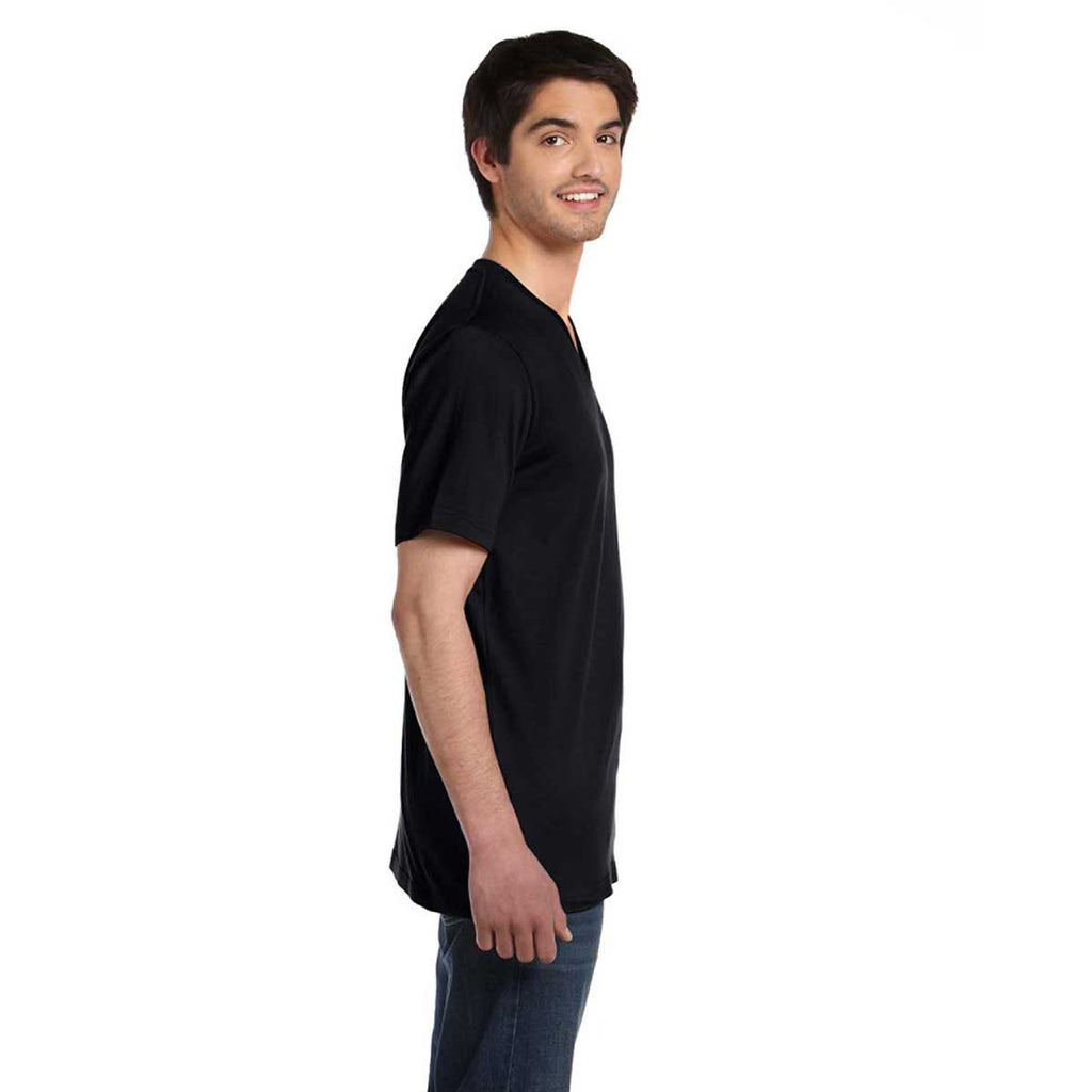 Bella + Canvas Unisex Black Made in the USA Jersey Short-Sleeve V-Neck T-Shirt