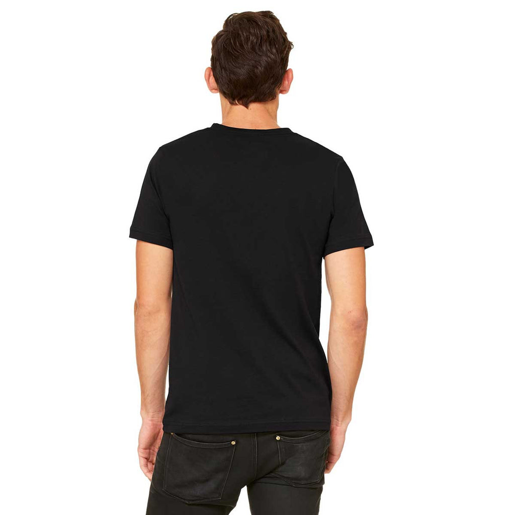 Bella + Canvas Unisex Black Jersey Short-Sleeve V-Neck T-Shirt