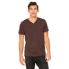 Bella + Canvas Unisex Brown Jersey Short-Sleeve V-Neck T-Shirt