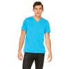 Bella + Canvas Unisex Neon Blue Jersey Short-Sleeve V-Neck T-Shirt