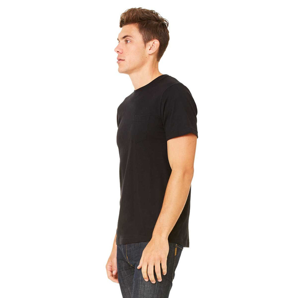 Bella + Canvas Men's Black Jersey Short-Sleeve Pocket T-Shirt