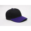 Pacific Headwear Black/Purple Velcro Adjustable Cotton Poly Cap