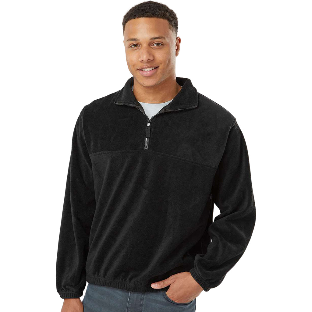 Burnside Men's Black Polar Fleece Quarter-Zip Pullover