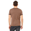 Bella + Canvas Men's Heather Brown/Brown Jersey Short-Sleeve Ringer T-Shirt