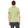 Bella + Canvas Men's Heather Green/Forest Jersey Short-Sleeve Ringer T-Shirt
