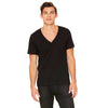 Bella + Canvas Unisex Black Jersey Short-Sleeve Deep V-Neck T-Shirt