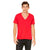 Bella + Canvas Unisex Red Jersey Short-Sleeve Deep V-Neck T-Shirt