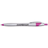 Hub Pens Pink Trim Javalina Chrome Bright Pen with Blue Ink