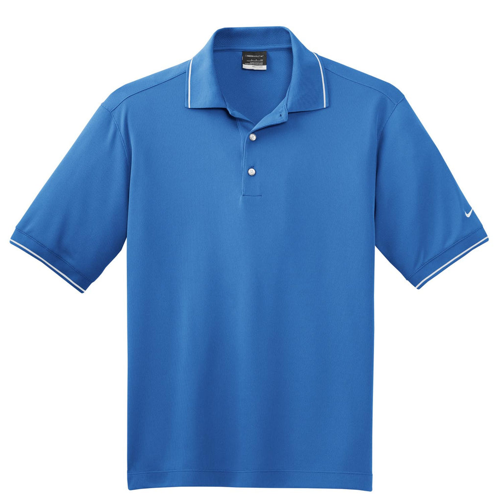 Nike Men's Pacific Blue Dri-FIT Short Sleeve Classic Tipped Polo
