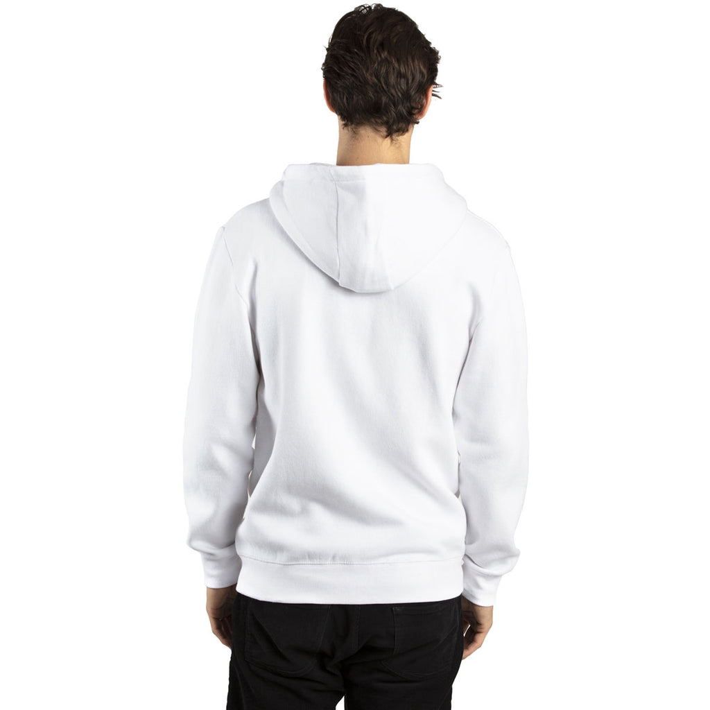 Threadfast Unisex White Ultimate Fleece Full-Zip Hooded Sweatshirt