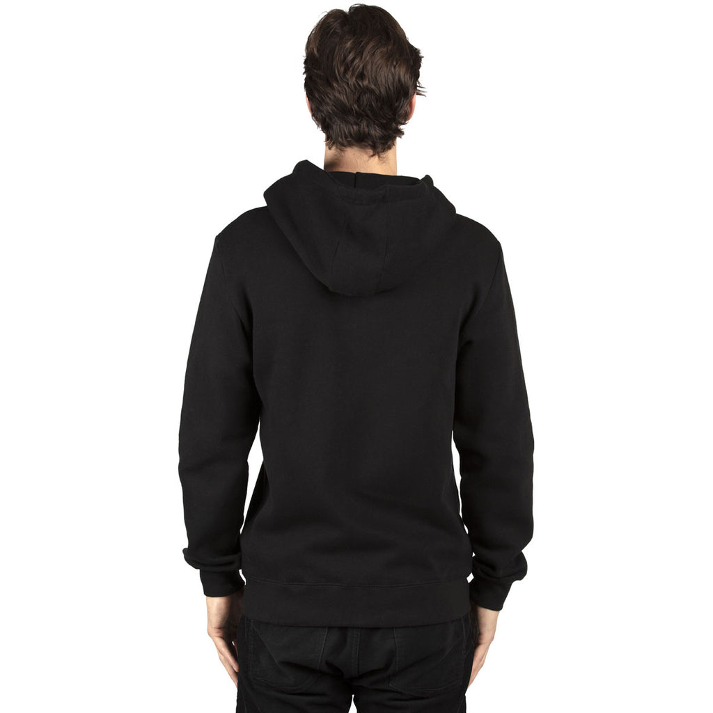 Threadfast Unisex Black Ultimate Fleece Full-Zip Hooded Sweatshirt