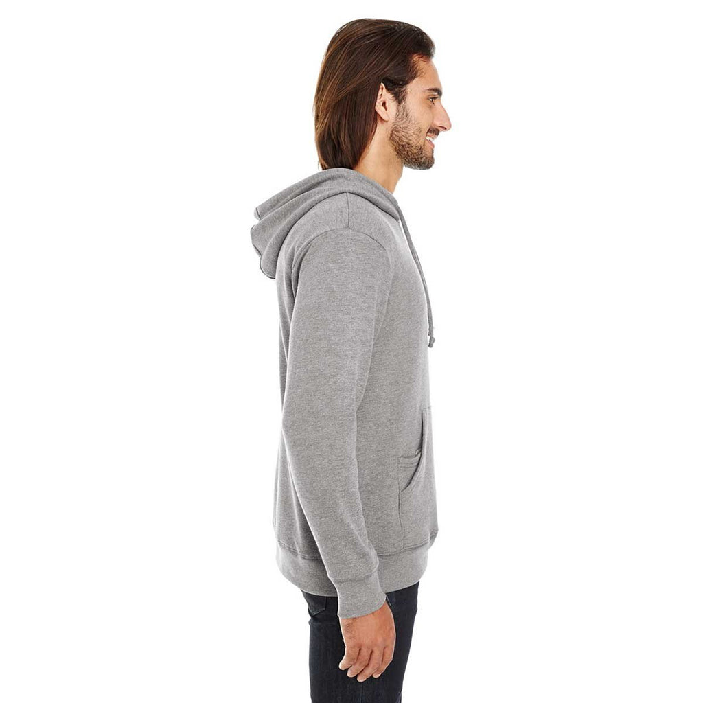 Threadfast Unisex Charcoal Heather Triblend French Terry Hoodie
