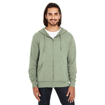 Threadfast Unisex Army Heather Triblend French Terry Full-Zip